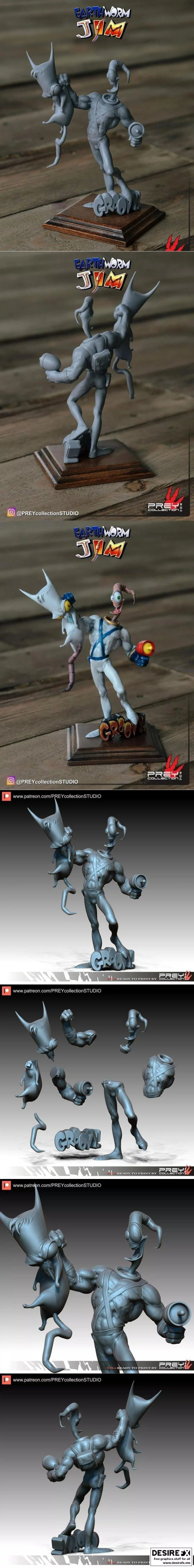 地球虫吉姆 3D打印模型|Earthworm Jim – 3D Print Model