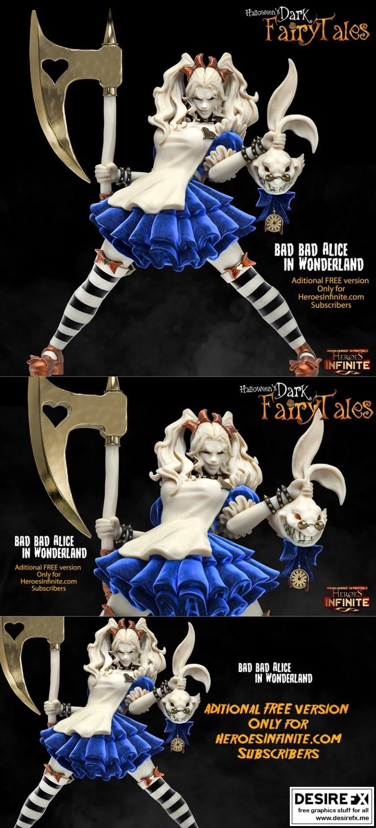 爱丽丝梦游仙境 3D打印模型|Alice in Wonderland – 3D Print Model