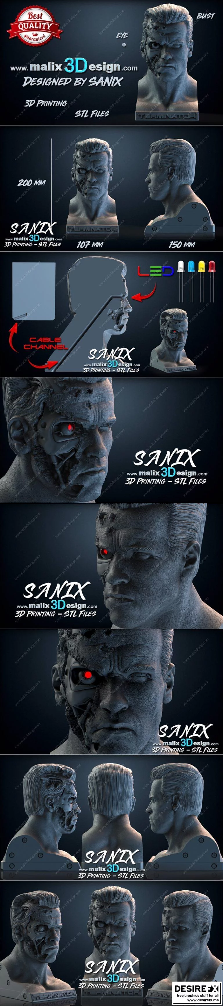 终结者系列3D打印模型|TERMINATOR Bust – 3D Print Model