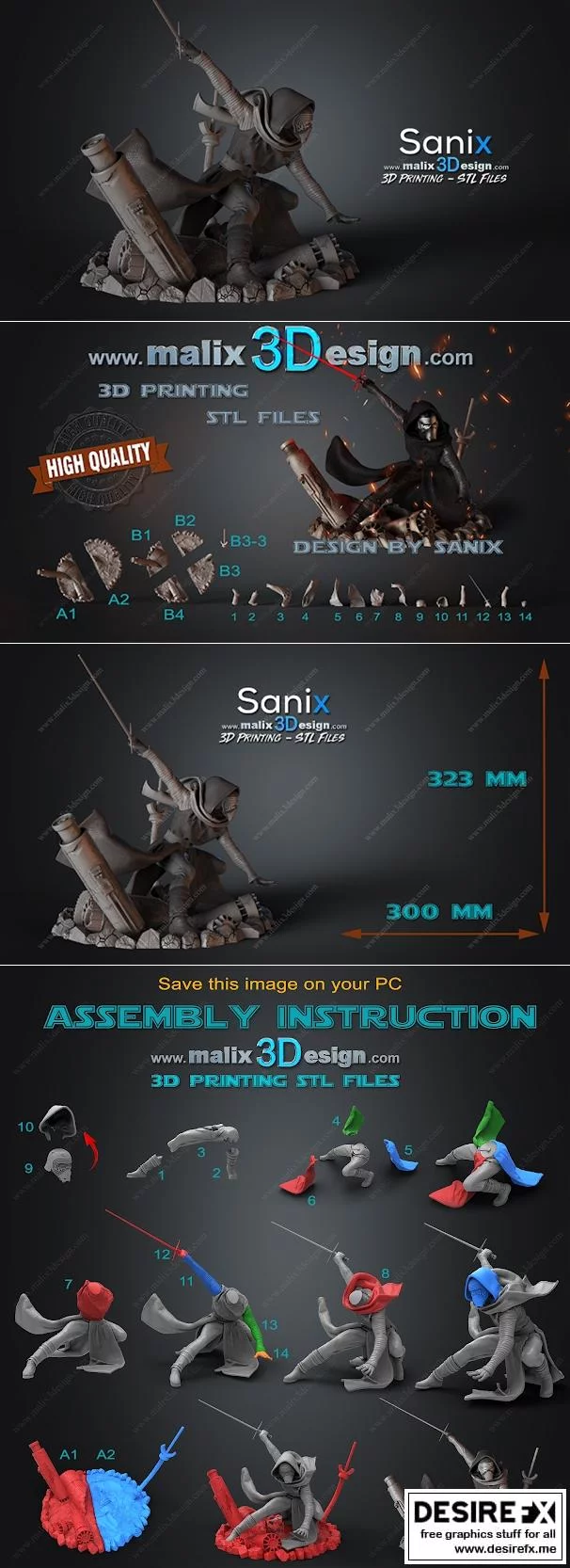 Kylo Ren 3D打印模型|Kylo Ren – 3D Print Model