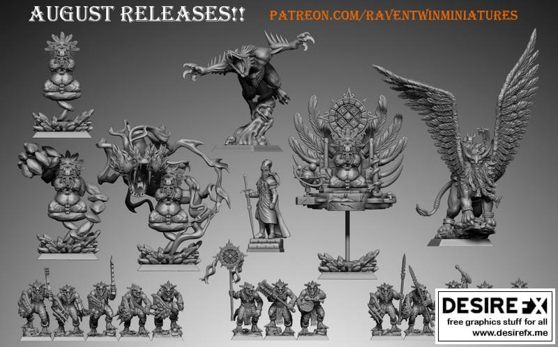 Raven Twin 3D打印迷你玩偶集——动漫游戏角色收藏系列|Raven Twin 3D Print Miniatures