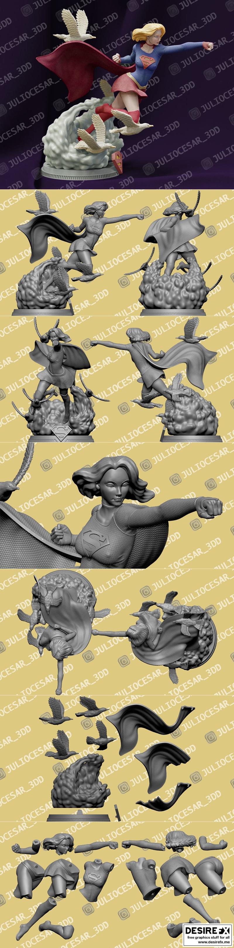 超级女孩 3D打印模型|Super Girl – 3D Print Model