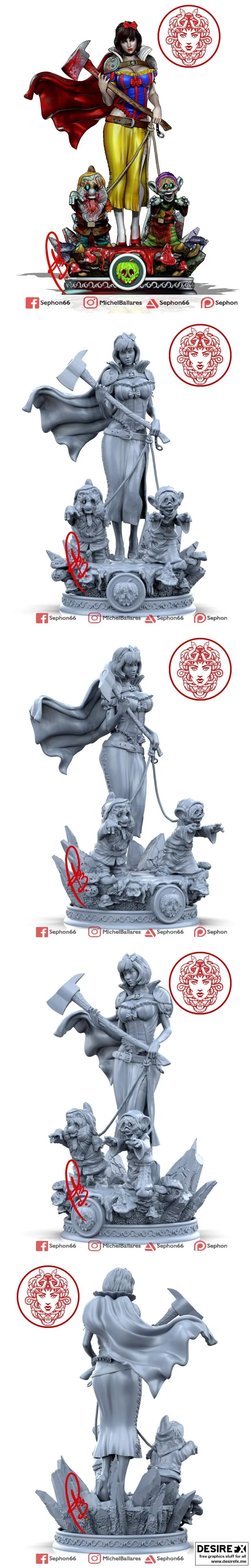 白雪公主 3D打印模型|Snow White– 3D Print Model