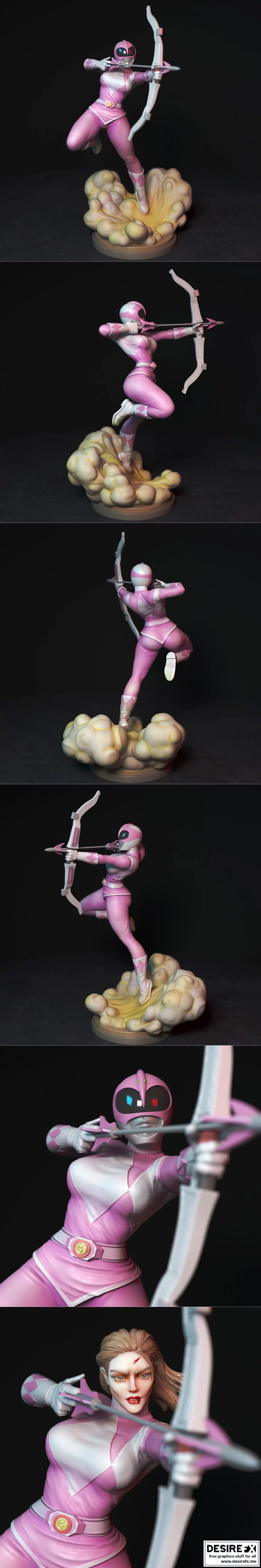 粉红战士 3D打印模型|Pink Ranger – 3D Print Model