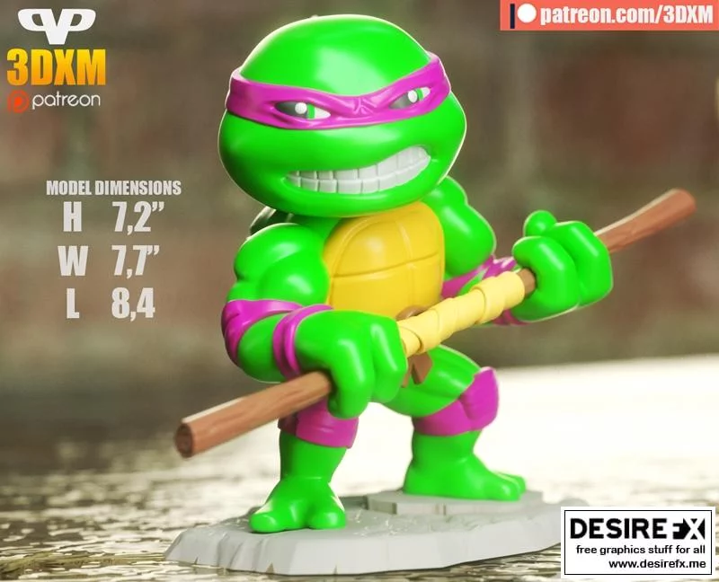 多纳泰洛萌系3D打印模型|Donatello Chibi – 3D Print Model