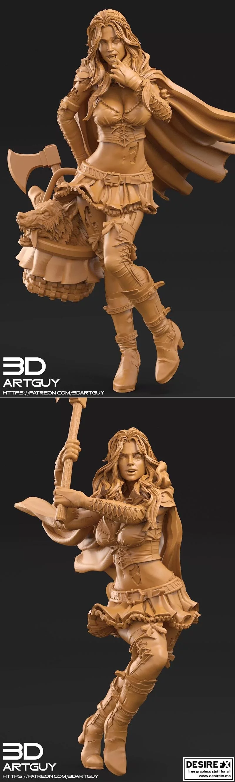 红衣少女 3D打印模型|Red Riding Hood – 3D Print Model