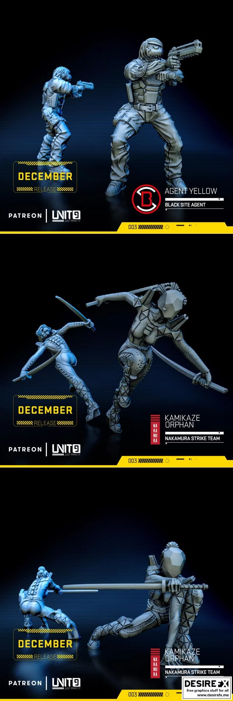 UNIT 9 - 12月 - 3D打印模型：动漫游戏角色设计集|Unit 9 – December – 3D Print Model