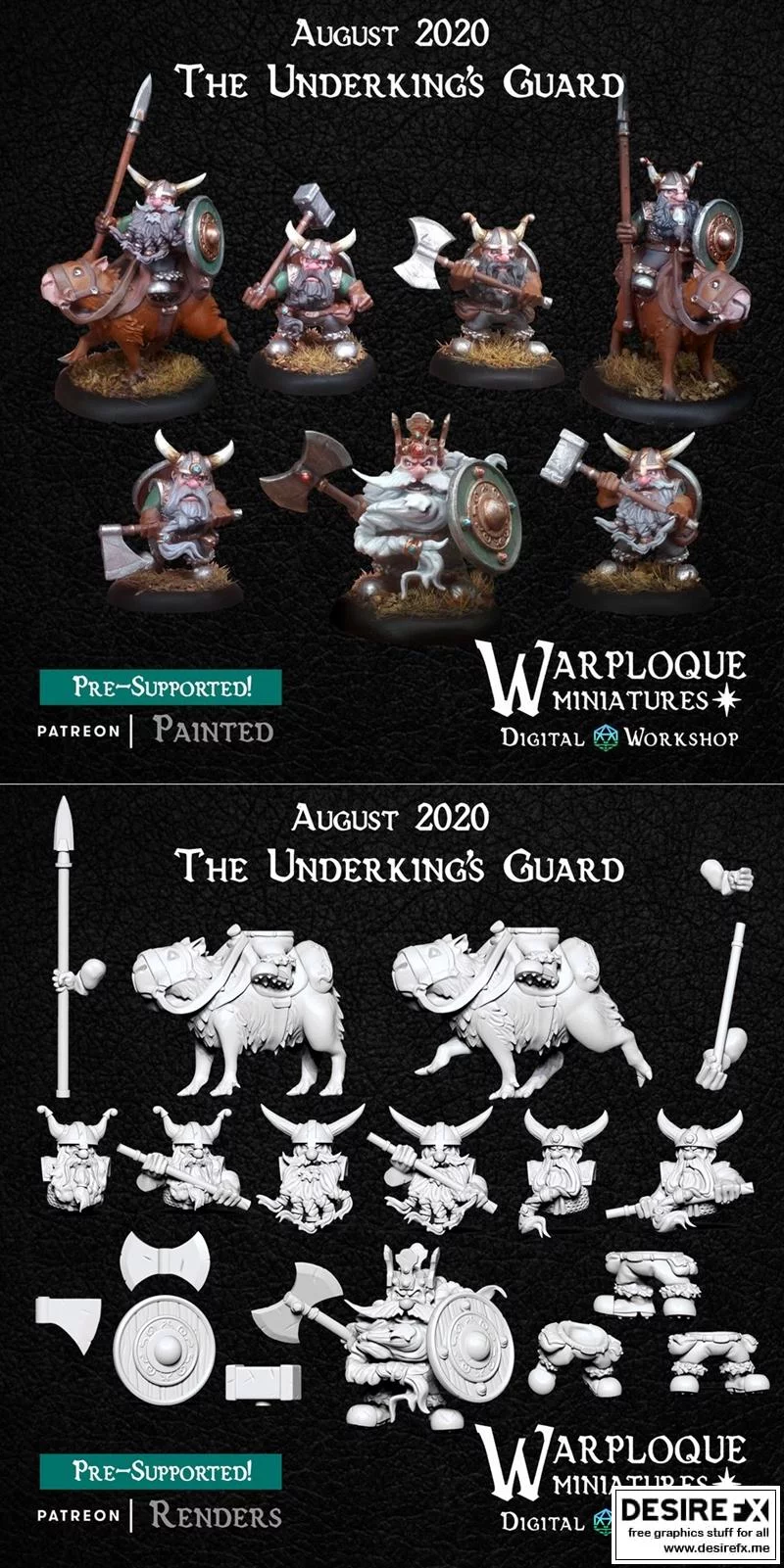 Warploque迷你模型——暗影王庭守卫部队|Warploque Miniatures – The Underkings Guard – 3D Print Model