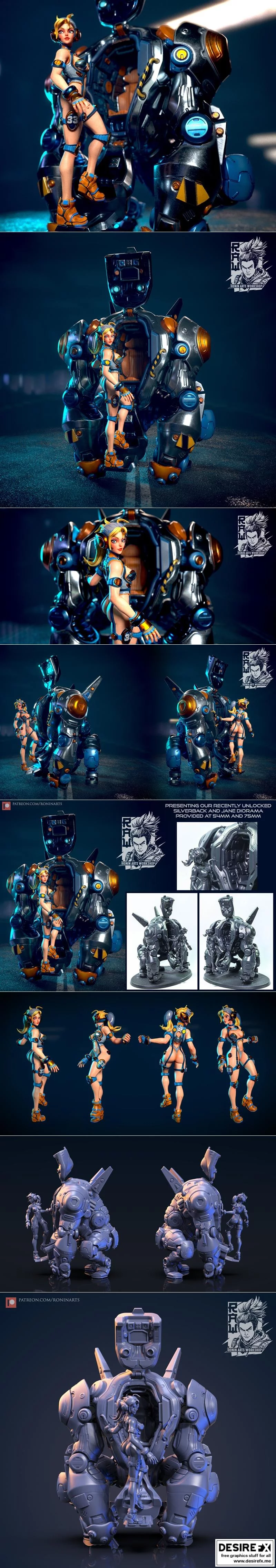 银背与珍：3D打印模型|Silverback and Jane – 3D Print Model