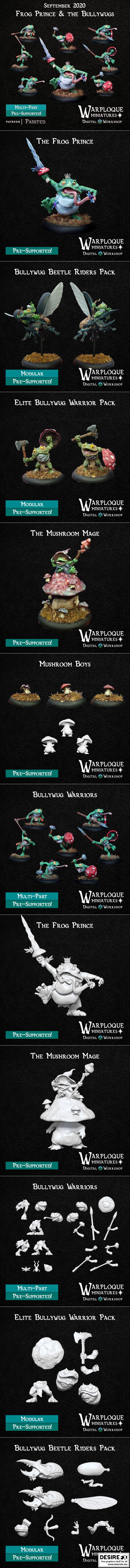 Warploque《青蛙王子与欺凌虫》3D打印模型|Warploque – Frog Prince and the Bullywugs – 3D Print Model