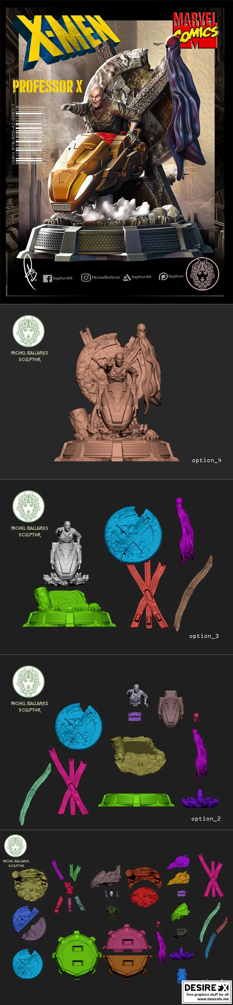 X教授 3D打印模型|Professor X – 3D Print Model