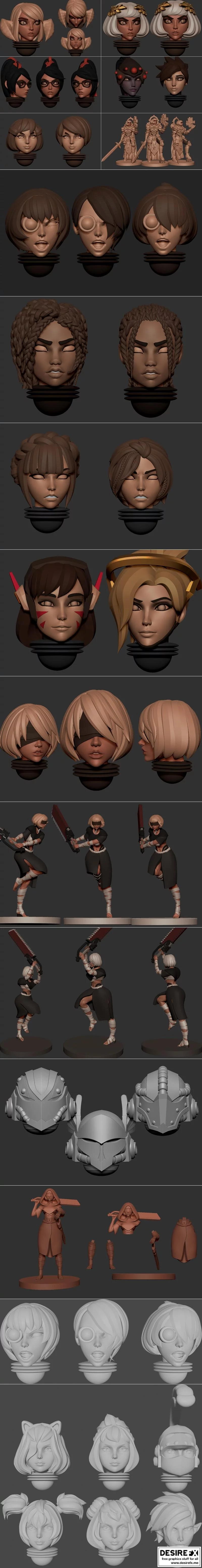 迷你游戏迷你模型——3D打印动漫角色模型|Mini Games Miniatures – 3D Print Model