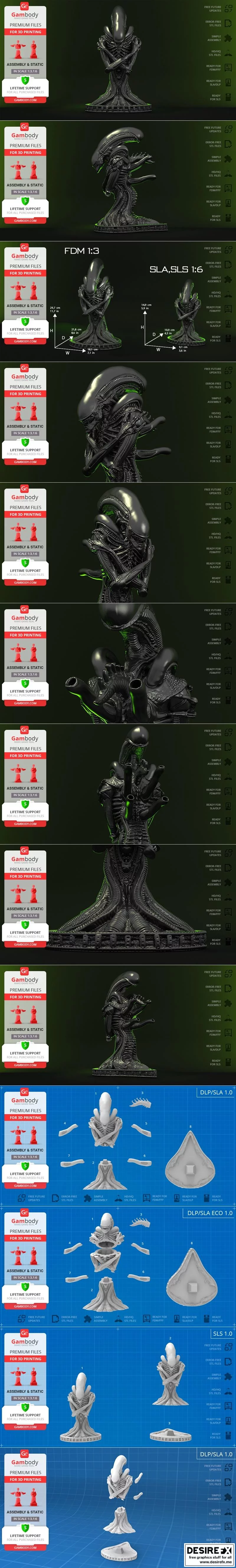 异形巨兽立体打印模型|Alien Xenomorph Bust – 3D Print Model