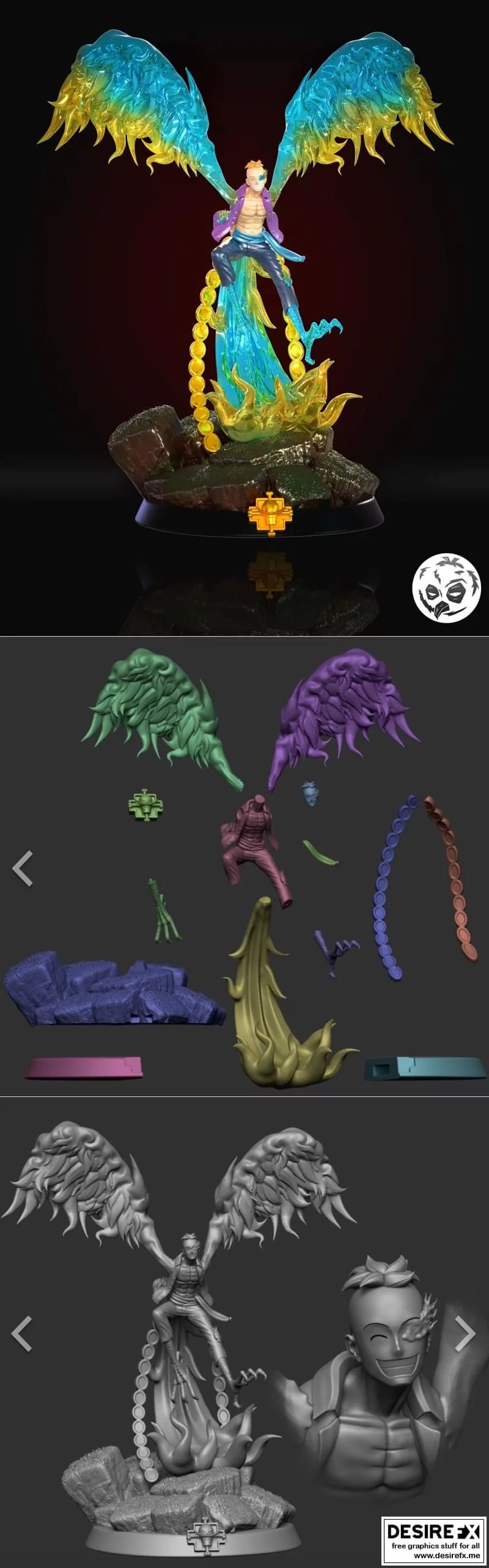 马尔科 一人队 3D打印模型|Marco One Piece – 3D Print Model