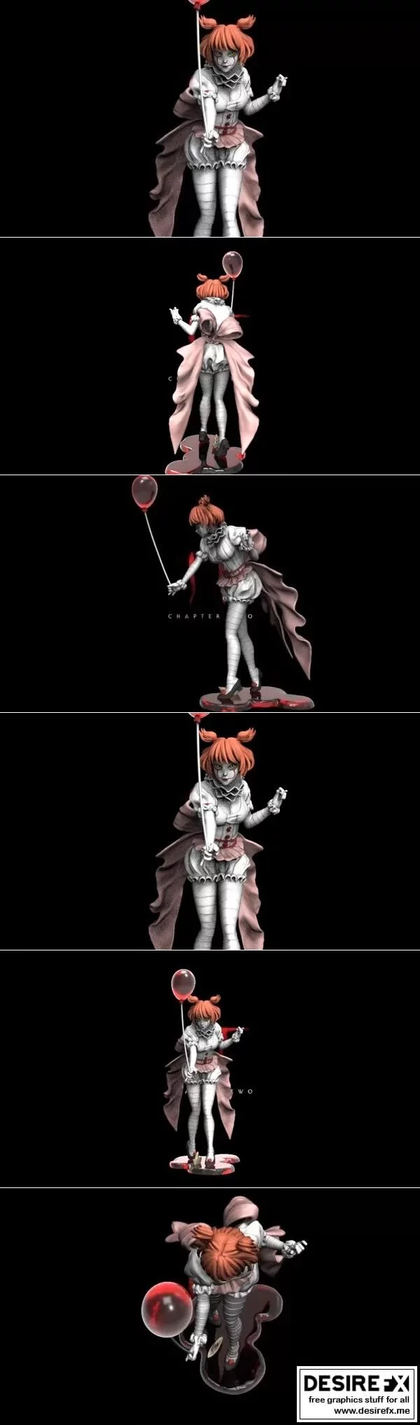 PennyWise 3D打印模型：性感女神Lady|PennyWise Sexy – PennyWise Lady – 3D Print Model