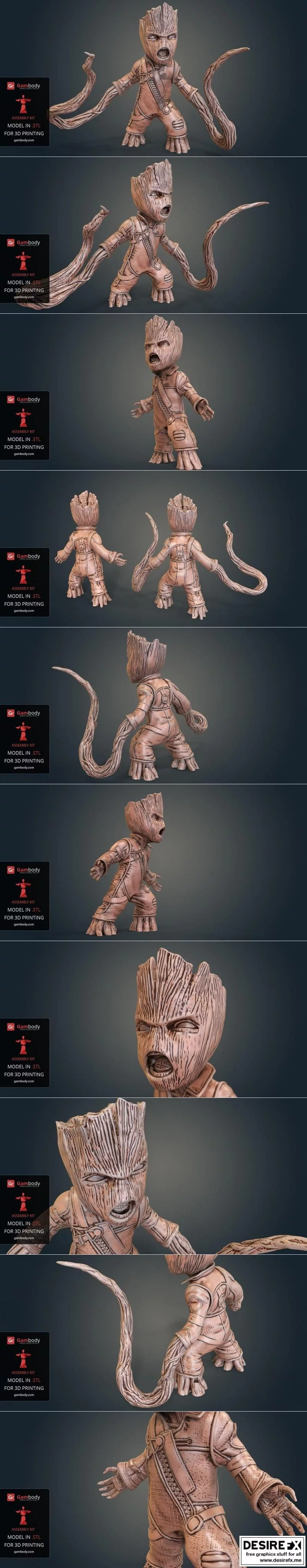 狂野战士·格鲁特 3D打印模型|Ravager Groot – 3D Print Model