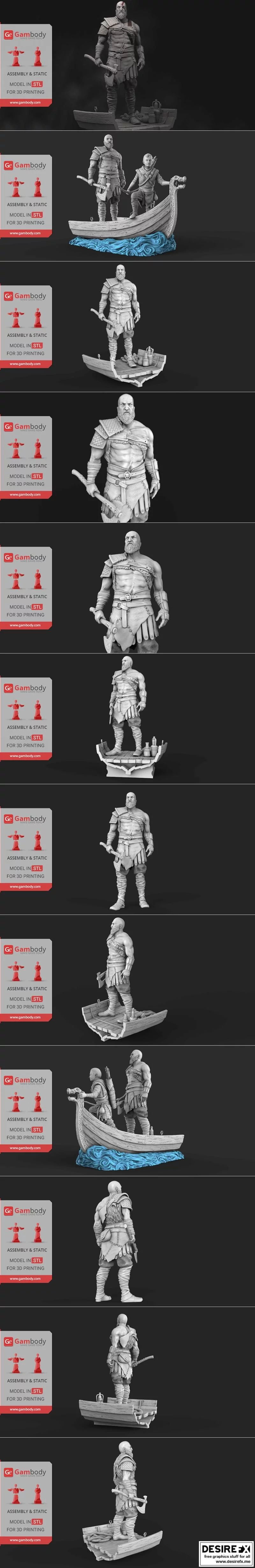 3D打印模型：战神克洛诺斯老年形象|Grumpy old Kratos – 3D Print Model
