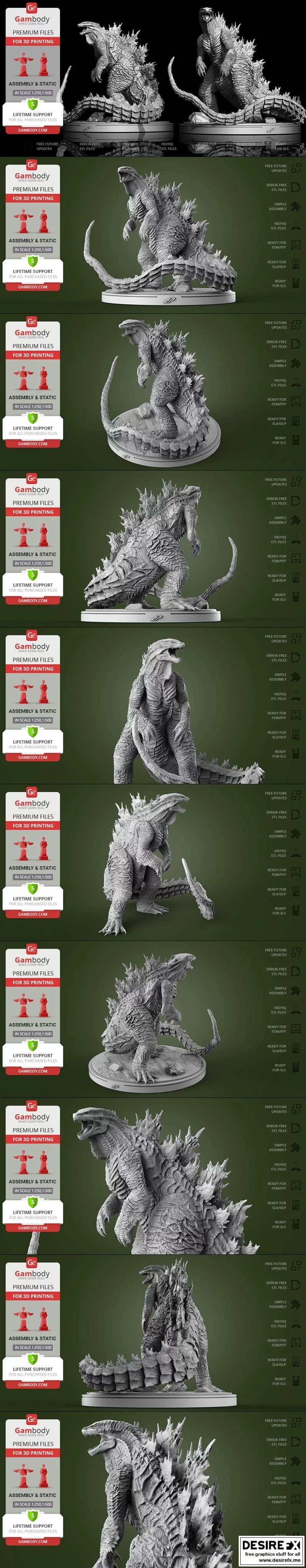哥斯拉：3D打印模型|Godzilla Extreme – 3D Print Model