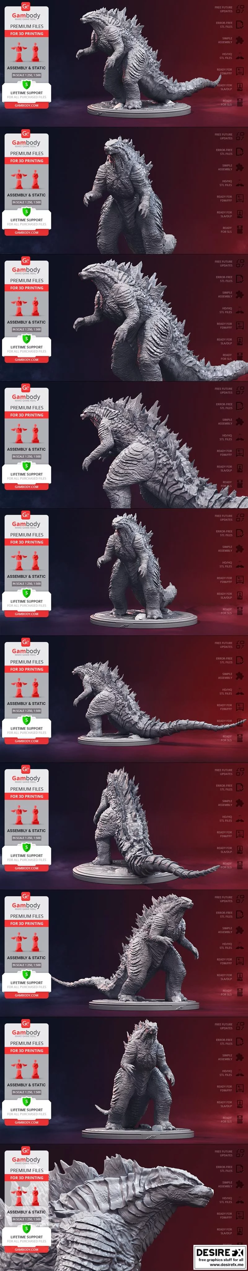 哥斯拉2014 3D打印模型|Godzilla 2014 – 3D Print Model