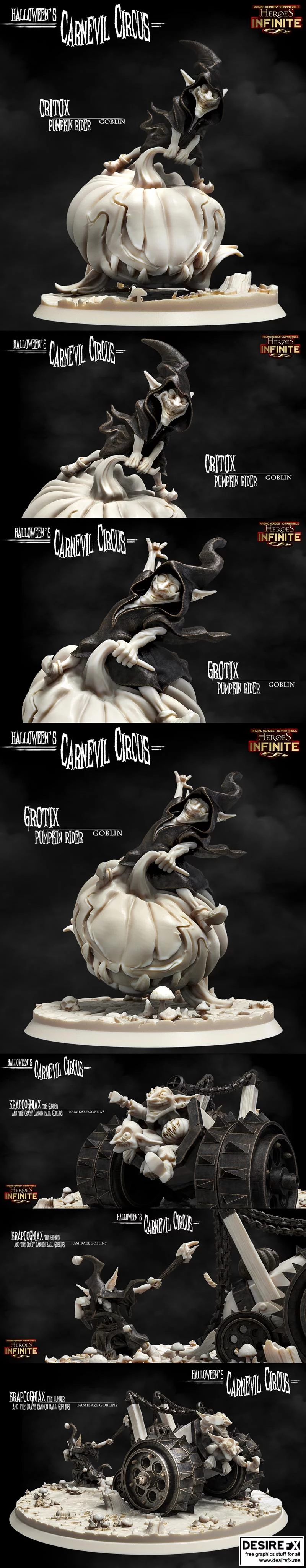 Krapoogniax与飞天小妖兽3D打印模型|Krapoogniax And The Flying Goblins – 3D Print Model