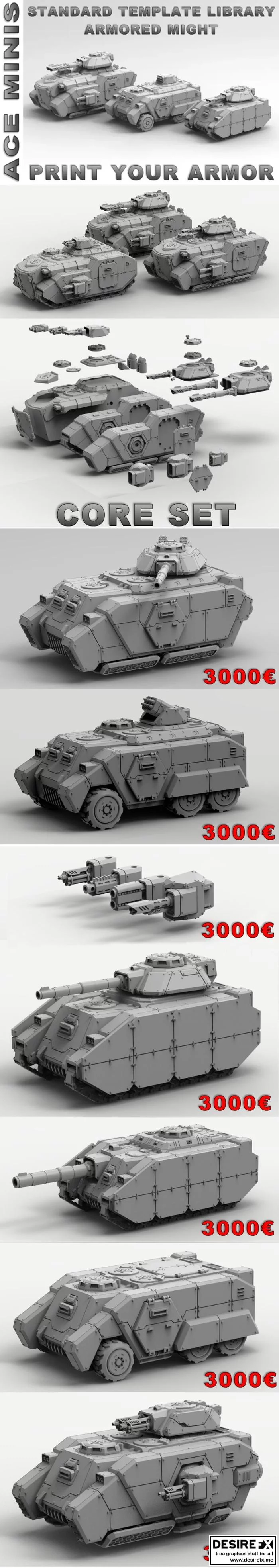 标准模板库 - 3D打印模型 - 动漫游戏角色设计集|Standard Template Library – 3D Print Model