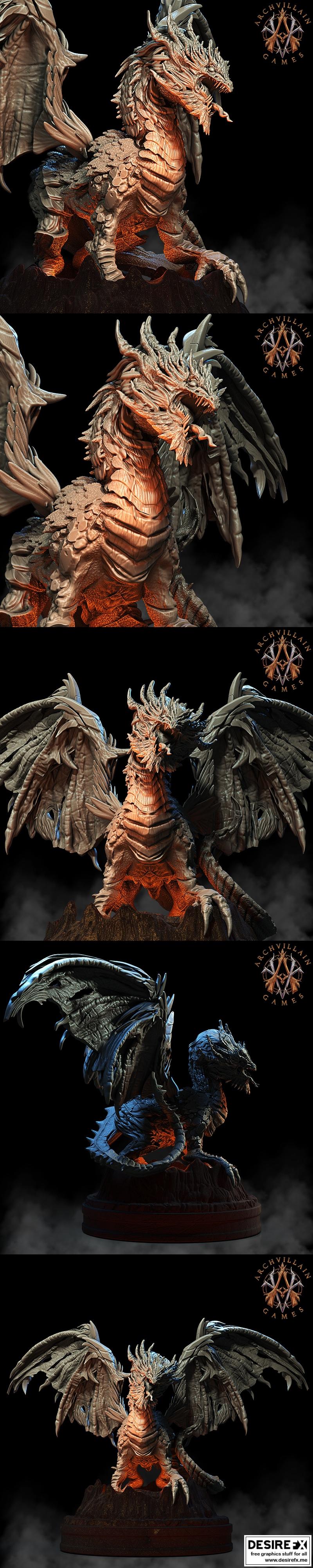 熔岩龙 3D打印模型|Lava Dragon – 3D Print Model