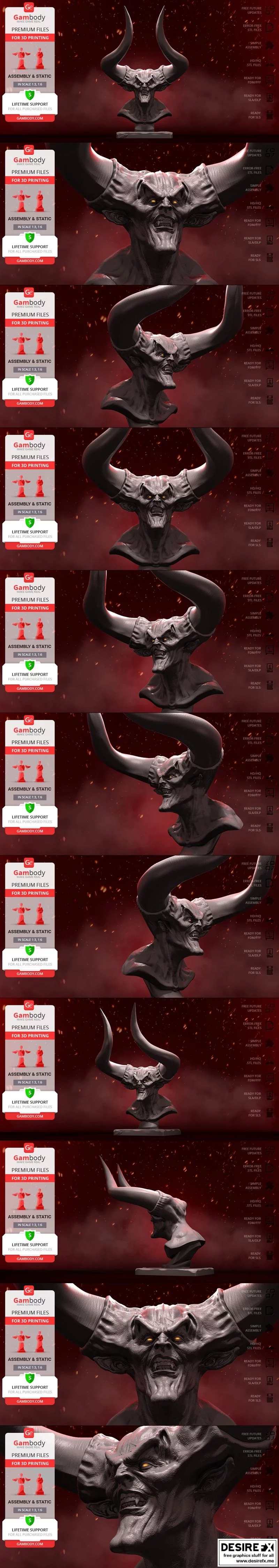 黑暗之破——3D打印模型|Darkness Bust – 3D Print Model