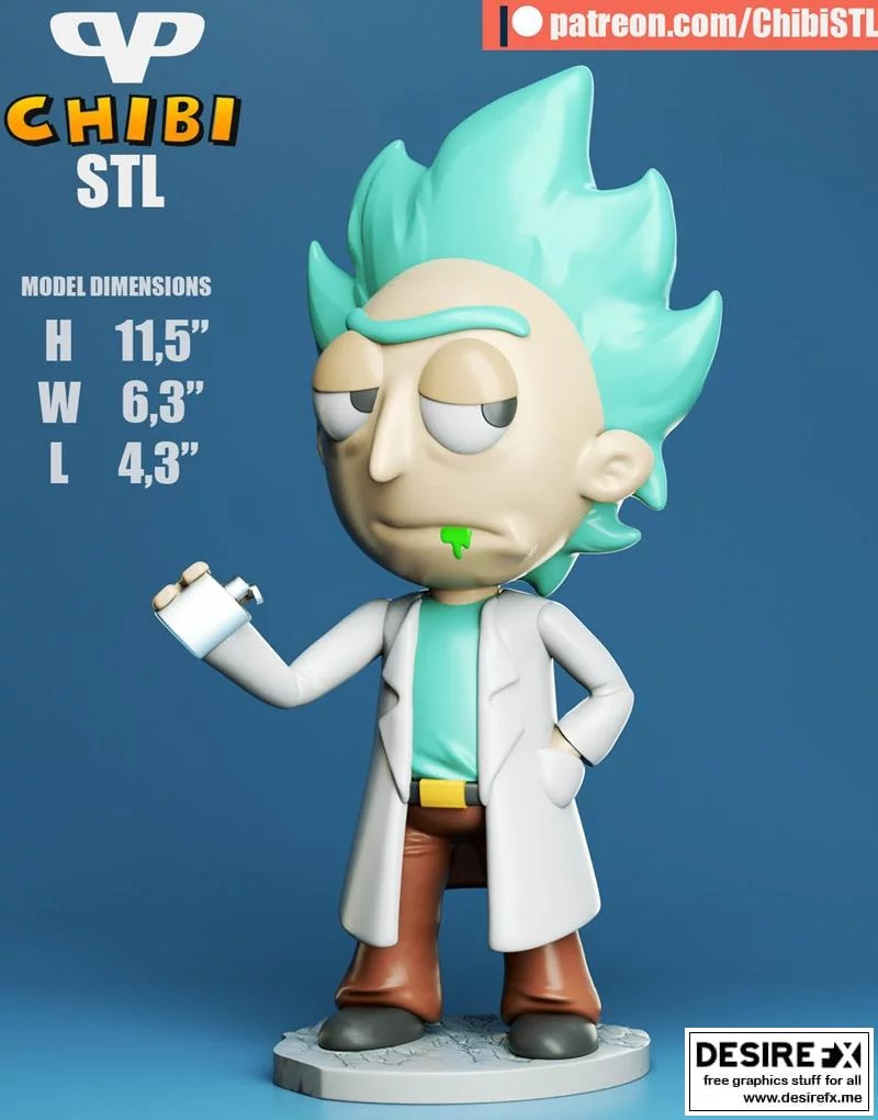 瑞克Chibi 3D打印模型|Rick Chibi – 3D Print Model