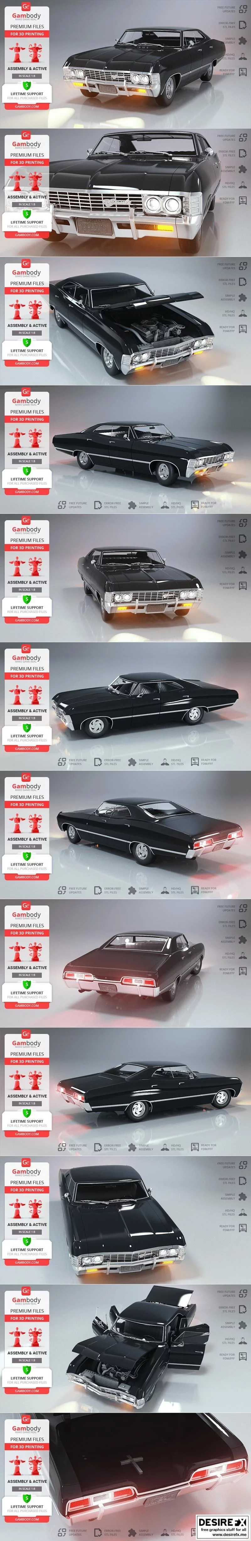 1967款雪佛兰Impala SS 3D打印模型|Chevrolet Impala SS 1967 – 3D Print Model