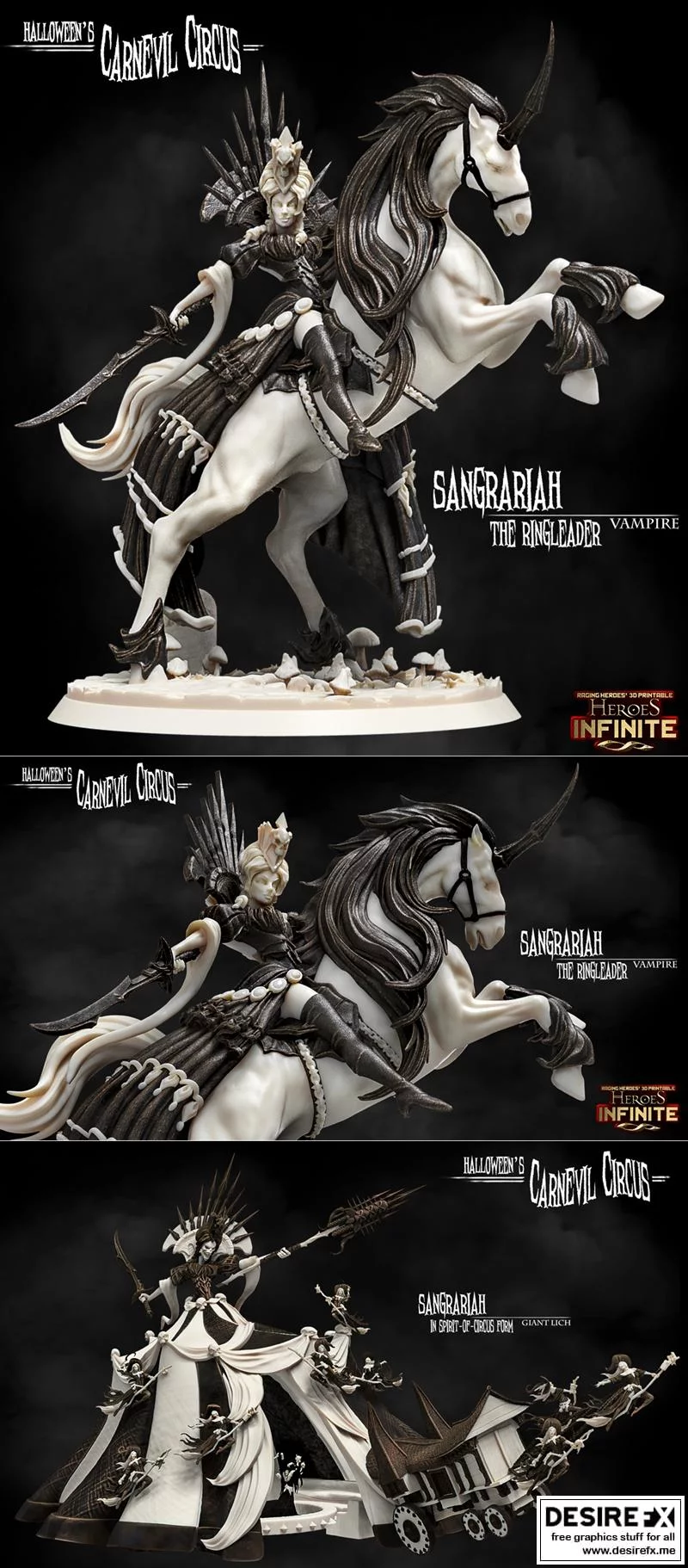 Sangrariah 3D打印模型：反派首领角色造型|Sangrariah The Ringleader – 3D Print Model