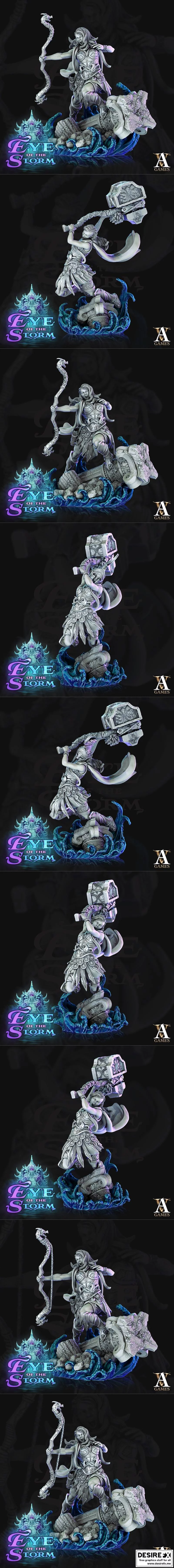 风暴巨人之战——少女3D打印模型|Storm Giant Battle Maidens – 3D Print Model