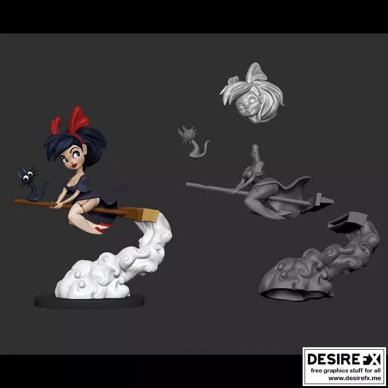 飞天巫女 3D打印模型|Flying Witch – 3D Print Model