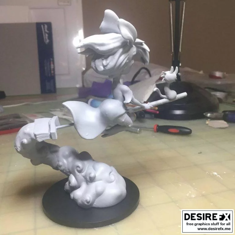 飞天巫女 3D打印模型|Flying Witch – 3D Print Model