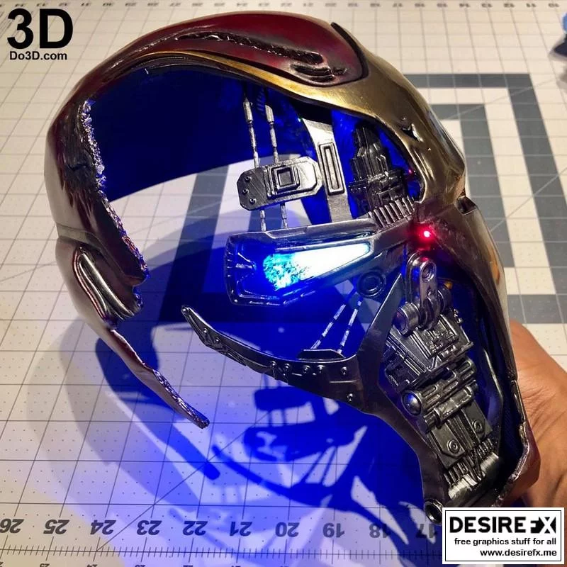 钢铁侠Mark 50受损碎裂头盔Endgame 3D打印模型|Iron Man Mark L MK 50 Damaged Smashed Helmet Endgame – 3D Print Model