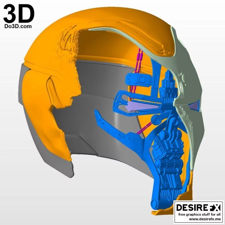 钢铁侠Mark 50受损碎裂头盔Endgame 3D打印模型|Iron Man Mark L MK 50 Damaged Smashed Helmet Endgame – 3D Print Model