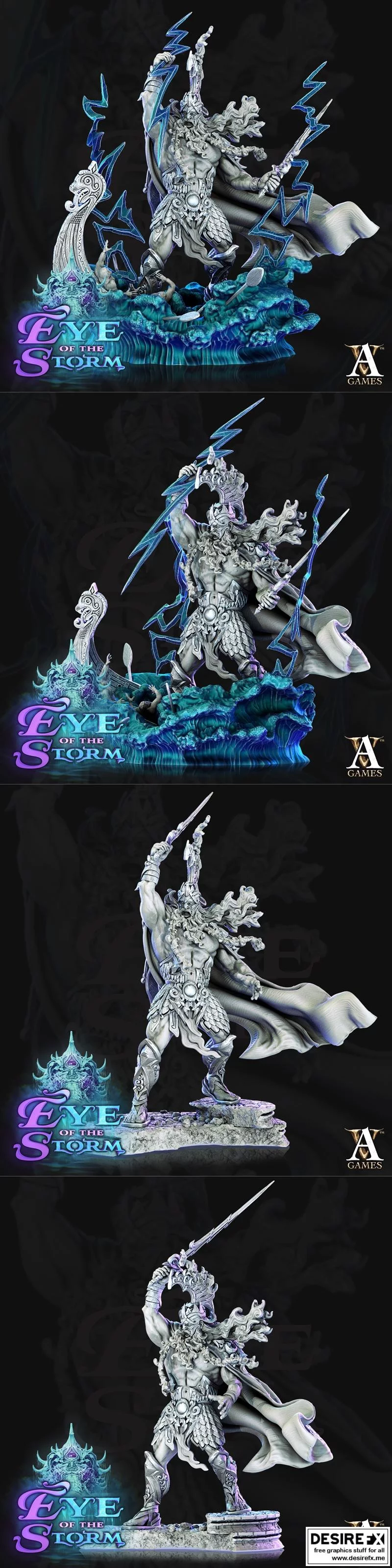 凯拉沃斯——风暴巨人王 3D打印模型|Keravnos – Storm Giant King – 3D Print Model