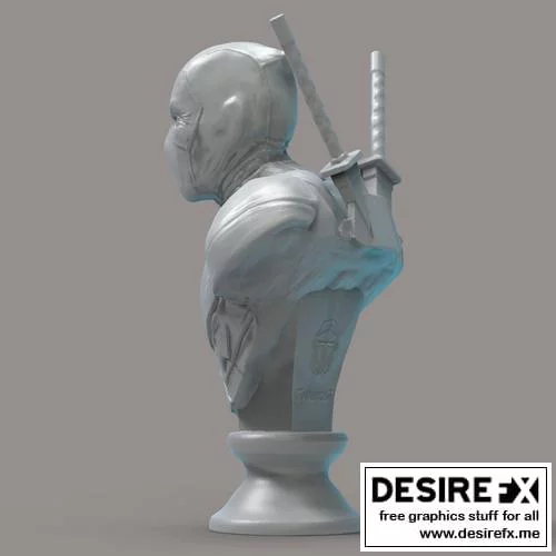 死侍3D打印模型|Deadpool Bust – 3D Print Model