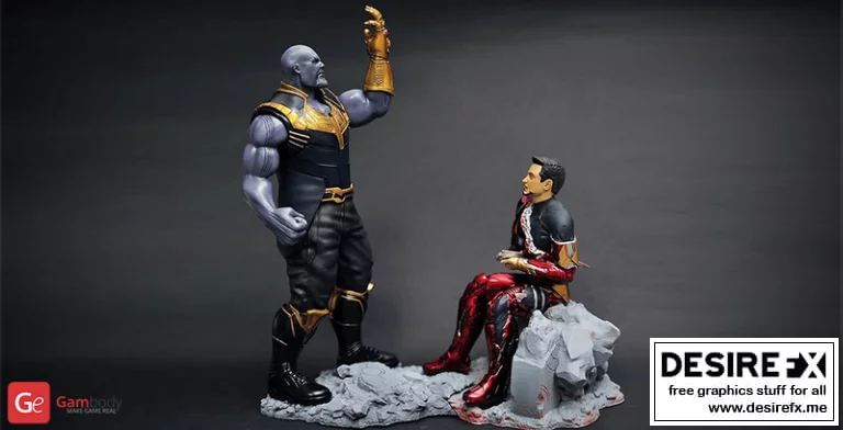 完美幻境—— defeated铁人 3D打印模型|Complete Diorama-The Defeated Iron Man – 3D Print Model