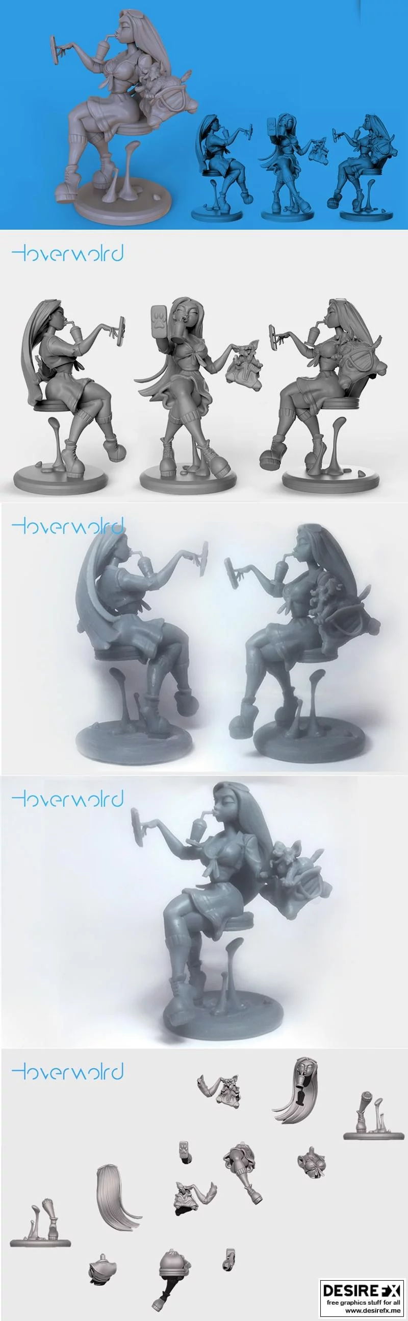 Hoverworld - 3D打印模型：悬浮世界角色可动人偶|Hoverworld – 3D Print Model
