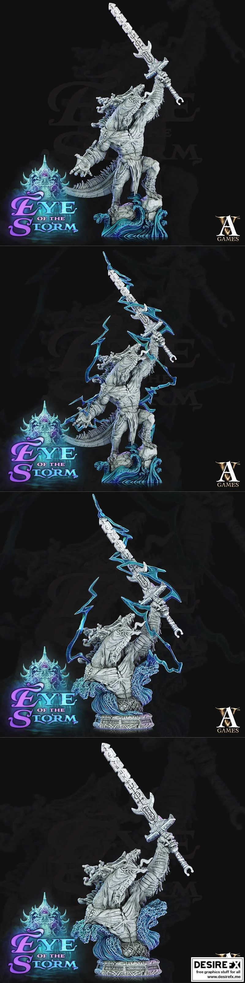 Zulkaz风暴巨魔船长——3D打印模型|Zulkaz – Storm Troll Boatboss and Bust – 3D Print Model