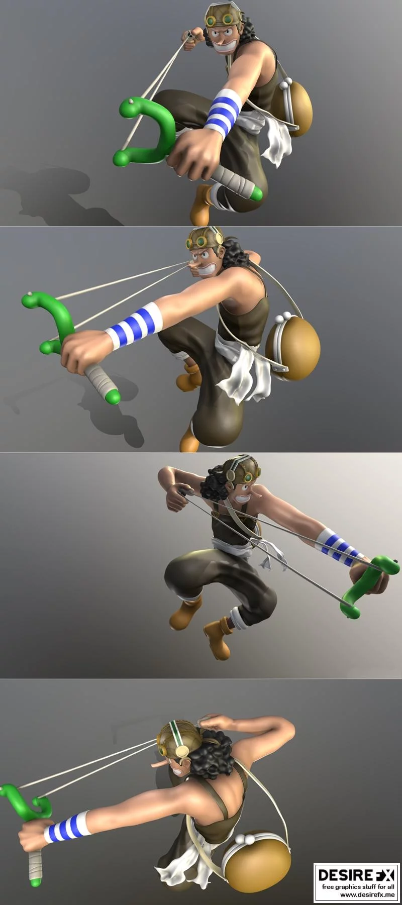 Usop - 3D打印模型：动漫游戏角色立体造型集|Usop – 3D Print Model