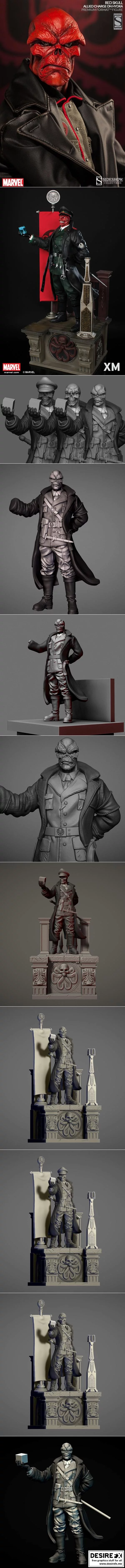 红骷髅 - 3D打印模型|Red Skull – 3D Print Model