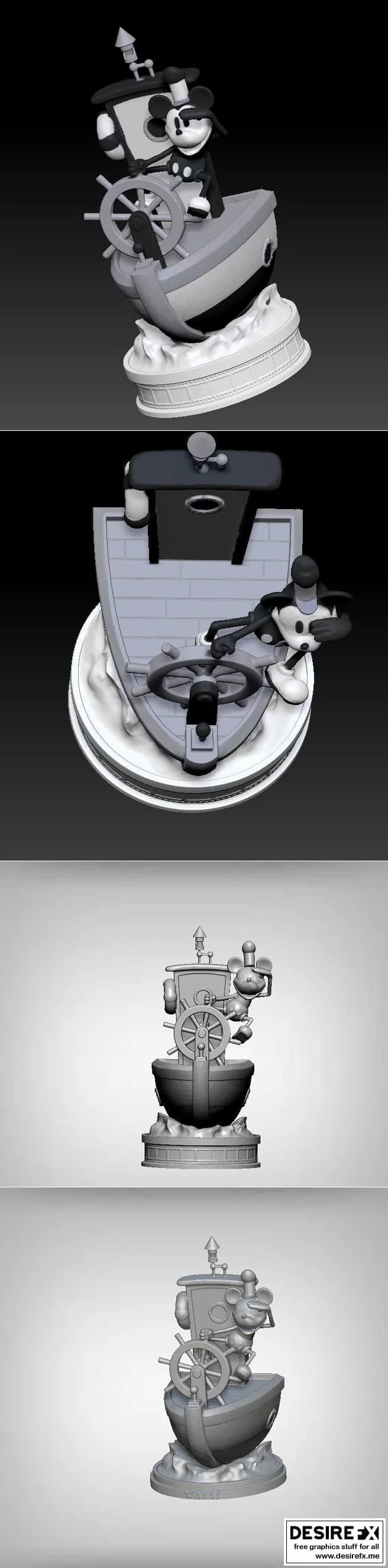米老鼠——Steamboat Willie 3D打印模型|Mickey Mouse – Steamboat Willie – 3D Print Model