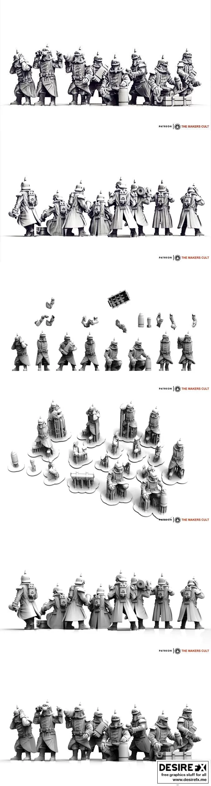 Valour Korps – Light Artillery Crew – 3D Print Model