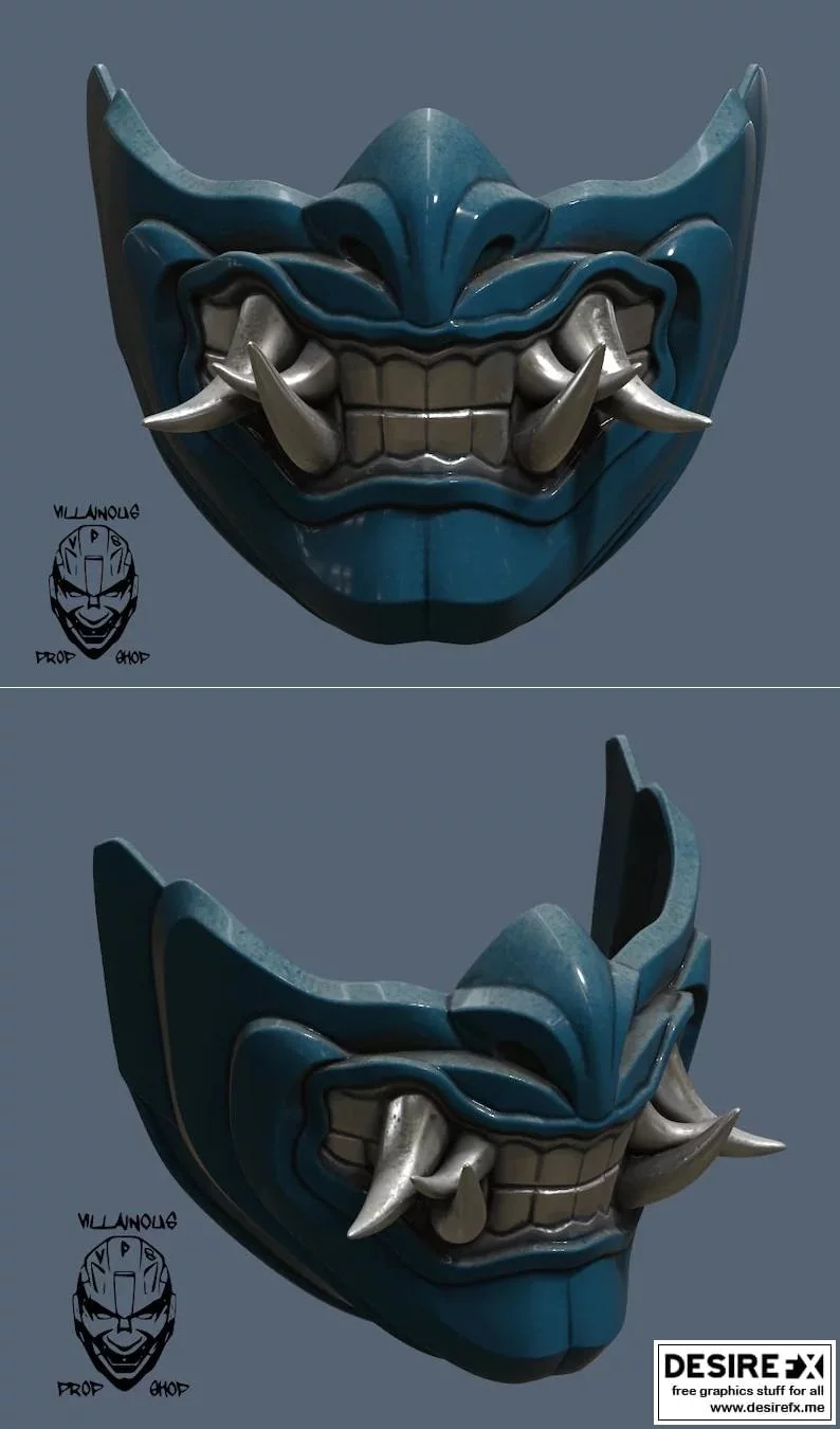 武士风3D打印面具模型|Samurai – inspired mask – 3D Print Model