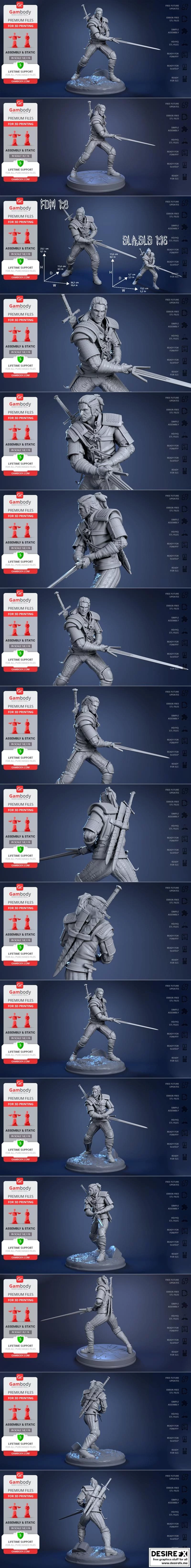 巫师3 3D打印模型|Witcher – 3D Print Model