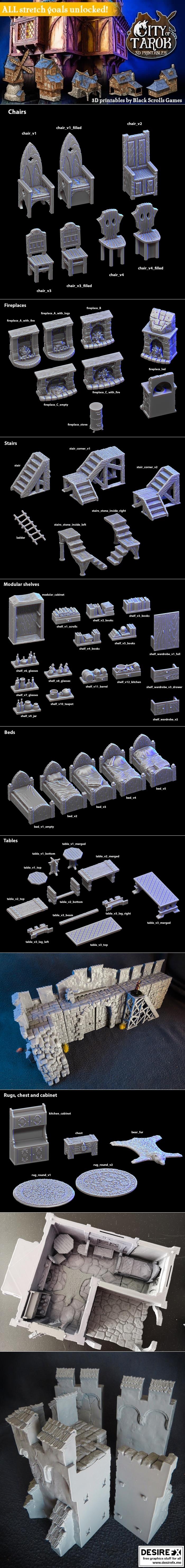 塔罗之城 黑卷轴游戏 3D打印模型|City of Tarok – Black Scrolls Games – 3D Print Model