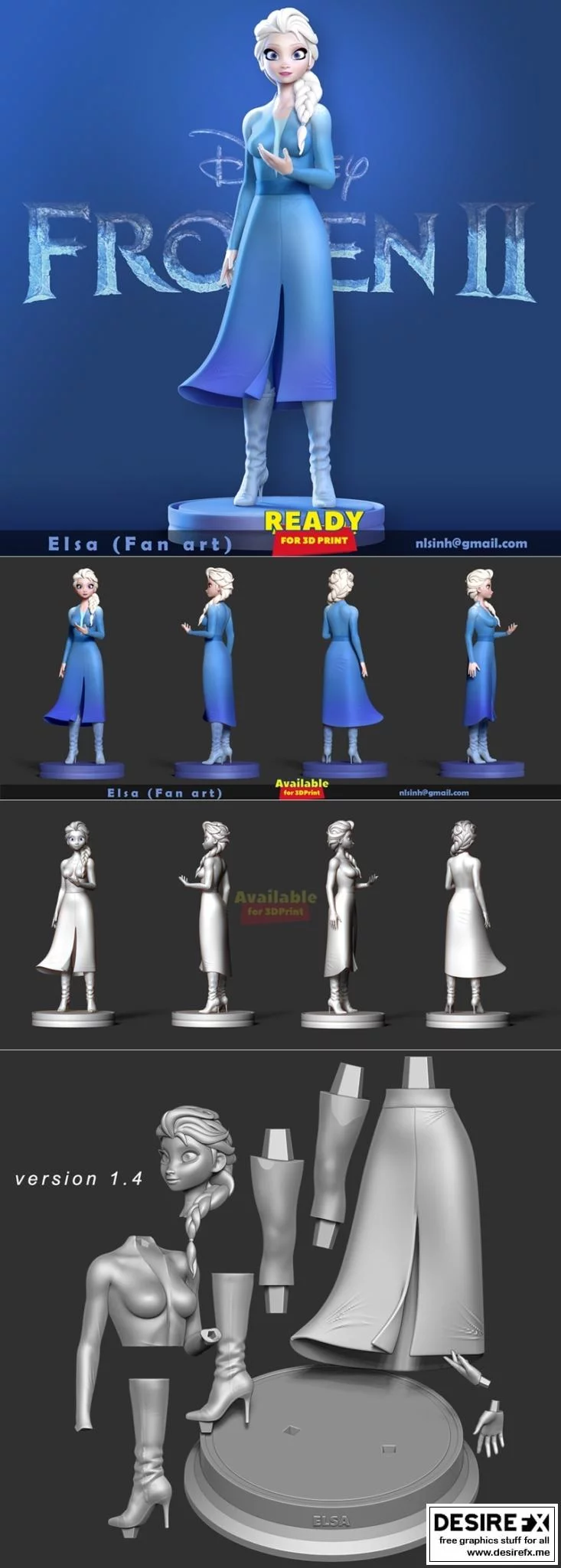 冰雪奇缘2 3D打印模型|Elsa – Frozen 2 – 3D Print Model