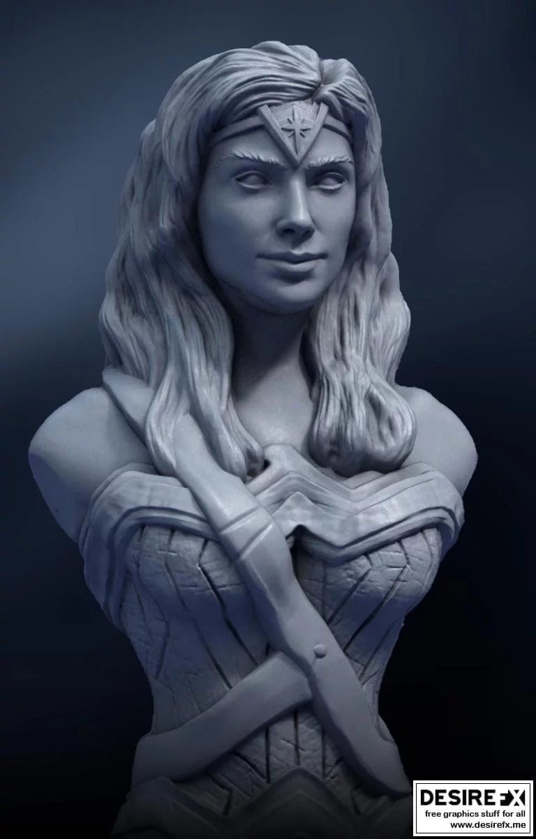神奇女侠3D打印模型|Wonder Woman Bust – 3D Print Model