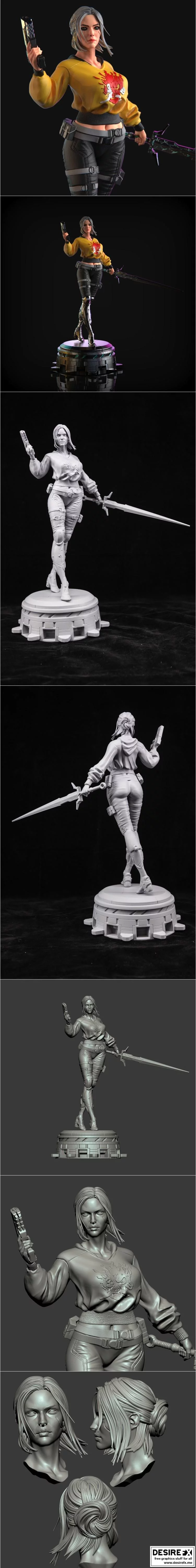 赛博朋克2077 3D打印模型|Ciri Cyberpunk 2077 – 3D Print Model